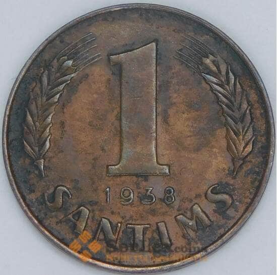 Латвия 1 сантим 1938 КМ10 XF арт. 56901