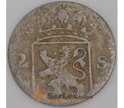 Нидерланды Голландия монета 2 стюивера 1755 KM48 F арт. 45744