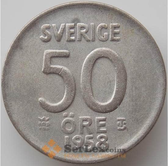 Швеция 50 эре 1958 КМ817 VF арт. 11857