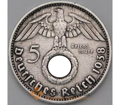 Монета Германия 5 марок (рейхсмарок) 1938 А КМ94 XF арт. 23084
