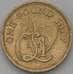 Монета Гернси 1 фунт 1997 КМ46 VF+ редкий год арт. 38103