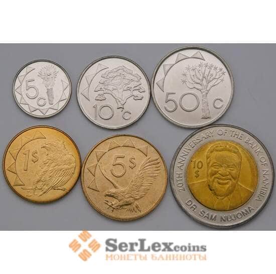 Намибия набор монет 5, 10, 50 центов, 1, 5, 10 долларов 2010-2015 UNC арт. 37249