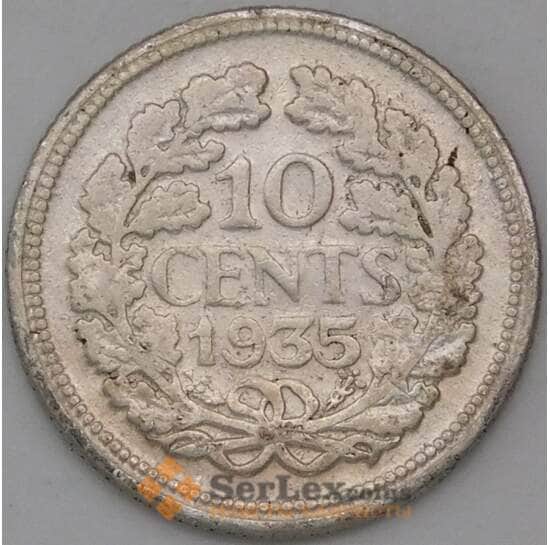 Нидерланды 10 центов 1935 КМ163 VF арт. 28197