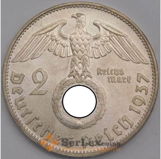 Германия монета 2 марки 1937 D КМ93 aUNC арт. 42758