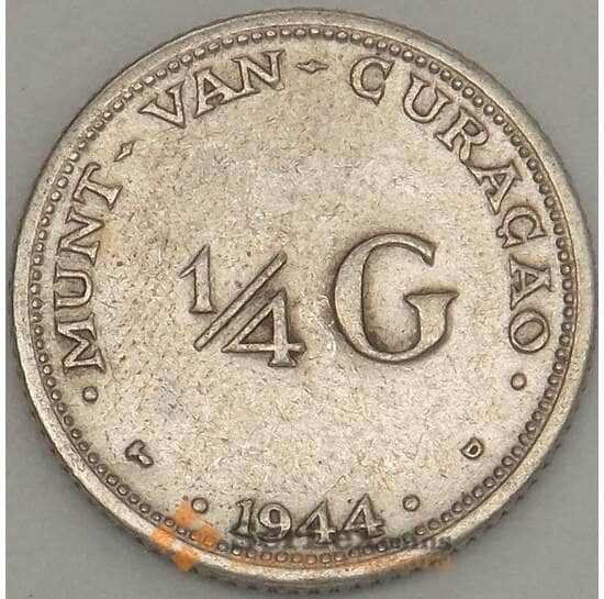 Кюрасао 1/4 гульдена 1944 КМ44 VF Серебро (J05.19) арт. 19010
