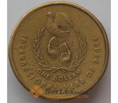 Монета Австралия 1 доллар 1986 КМ87 VF Год мира (J05.19) арт. 17126