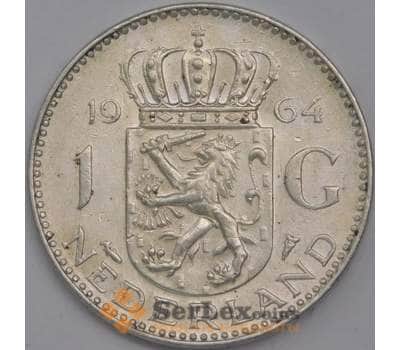 Монета Нидерланды 1 гульден 1964 КМ184 AU мультилот арт. 40318