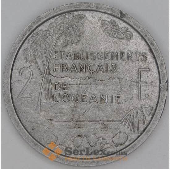 Французская Океания 2 франка 1949 КМ3 VF  арт. 54169