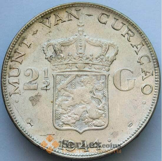 Кюрасао 2 1/2 гульдена 1944 КМ46 AU Серебро (J05.19) арт. 16846