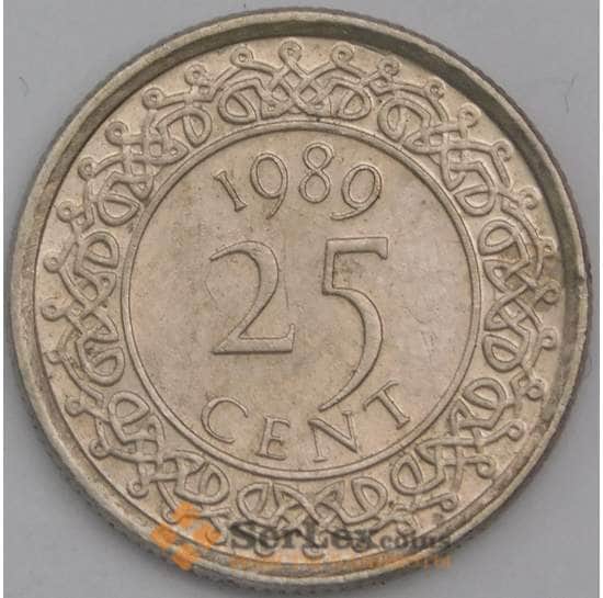 Суринам монета 25 центов 1989 КМ14а aUNC арт. 44518