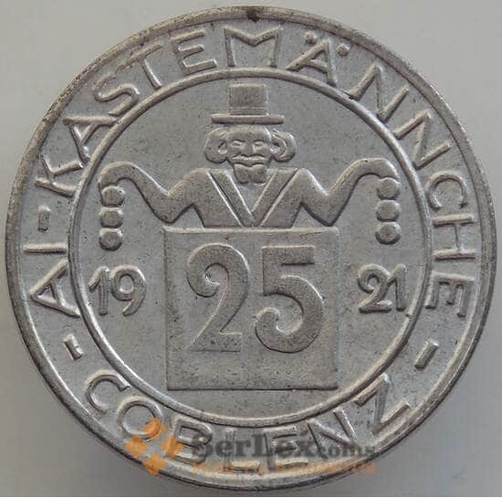 Германия нотгельд 25 пфеннигов 1921 UNC Кобленц арт. 12903
