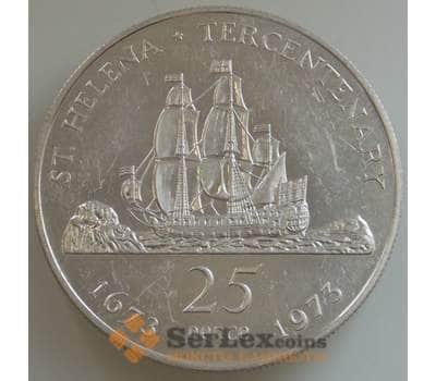 Монета Остров Святой Елены 25 пенсов 1971 КМ5a Proof Корабль Серебро арт. 14494