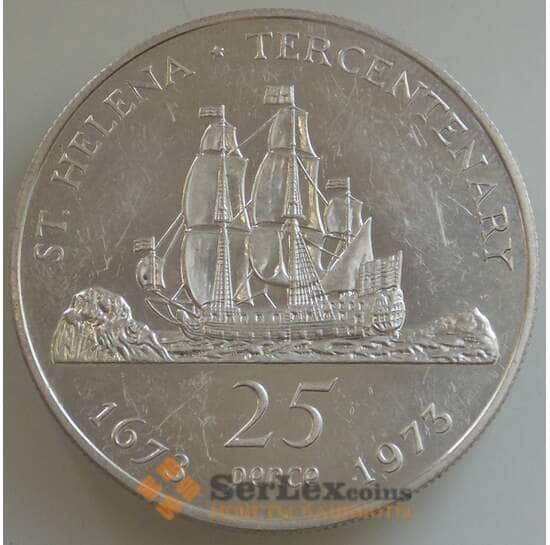 Остров Святой Елены 25 пенсов 1971 КМ5a Proof Корабль Серебро арт. 14494