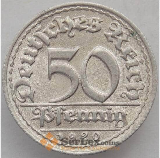 Германия 50 пфеннигов 1920 D КМ27 UNC (J05.19) арт. 15729