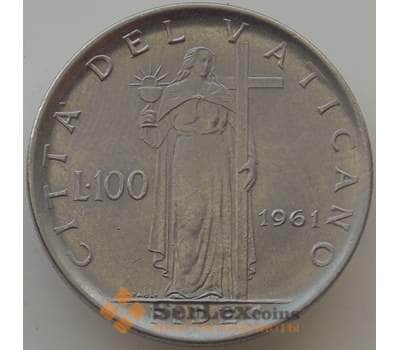 Монета Ватикан 100 лир 1961 КМ64.2 XF+ Папа Иоанн XXIII арт. 12421