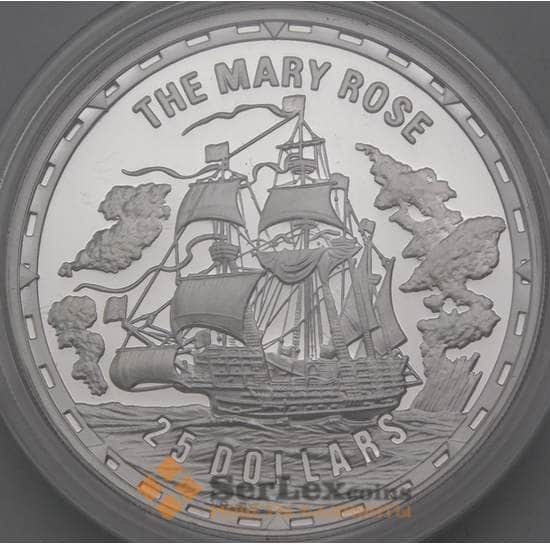 Соломоновы острова 25 долларов 2005 Proof корабль Мэри Роуз арт. 28620