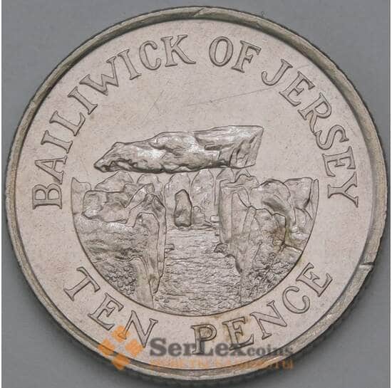 Джерси 10 пенсов 1992 КМ57.2 XF арт. 38500
