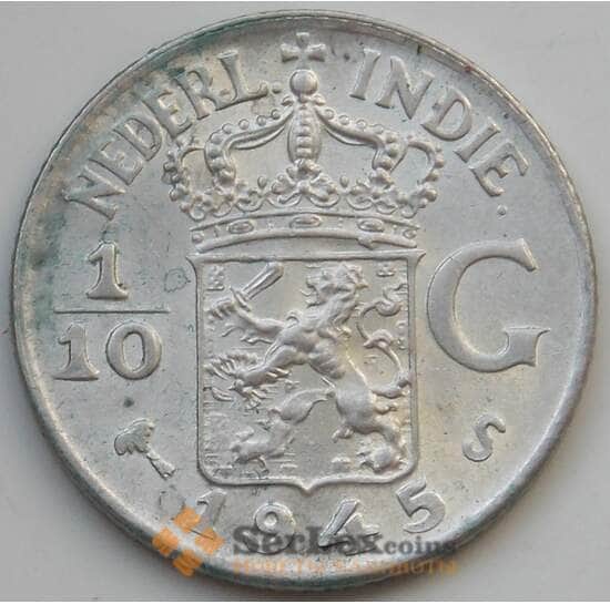 Нидерланды 1/10 гульдена 1945 S КМ318 aUNC арт. 14132
