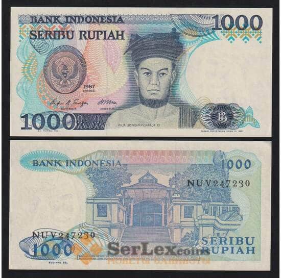 Индонезия 1000 рупий 1987 Р124 aUNC арт. 54652