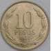 Чили монета 10 песо 1977 КМ210 UNC арт. 41993