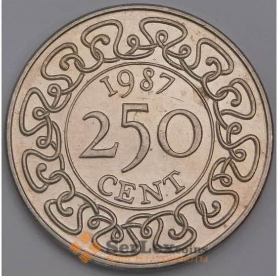 Суринам монета 250 центов 1987 КМ24 UNC арт. 41484