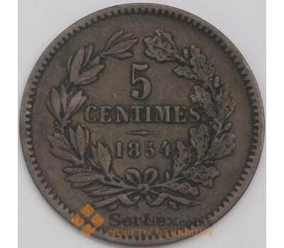 Люксембург монета 5 сантимов 1854 КМ22 VF+ арт. 42783