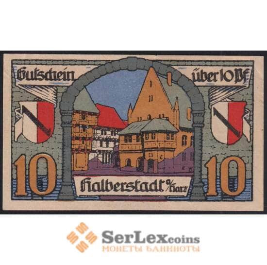 Германия Хальберштадт 10 пфеннигов 1920 Р504.1а-1/2 aUNC арт. 48654