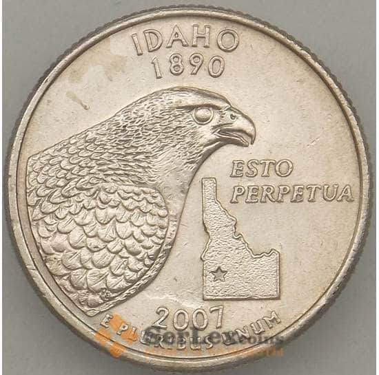 США 25 центов 2007 P КМ398 XF Айдахо арт. 18909