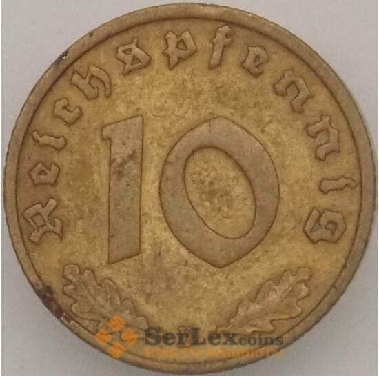 Германия 10 пфеннигов (рейхспфеннигов) 1937 D КМ92 VF арт. 18880