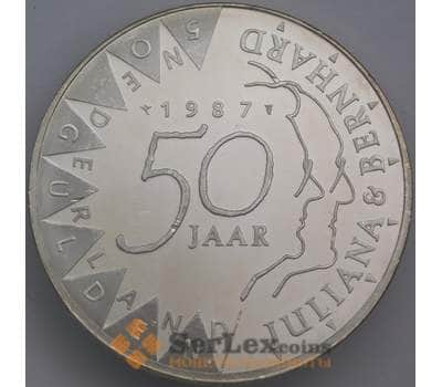 Монета Нидерланды 50 гульденов 1987 КМ209 BU 50 лет свадьбе  арт. 39845