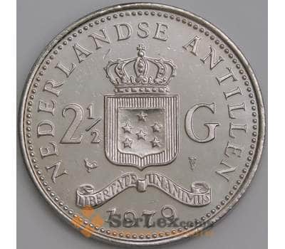 Нидерландские Антиллы монета 2 1/2 гульдена 1979 КМ19 UNC арт. 47602