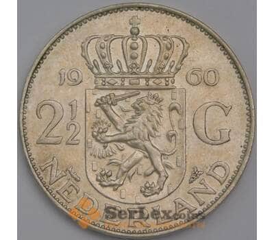 Монета Нидерланды 2 1/2 гульдена 1960 КМ185 XF  арт. 40286