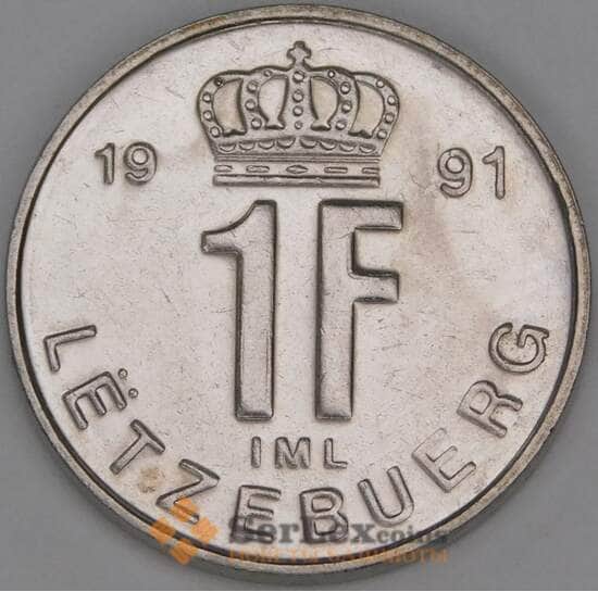 Люксембург 1 франк 1991 КМ63 UNC арт. 53386