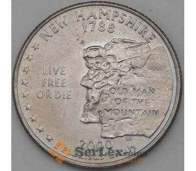 Монета США 25 центов 2000 D КМ308 UNC Нью Гемпшир  арт. 26553