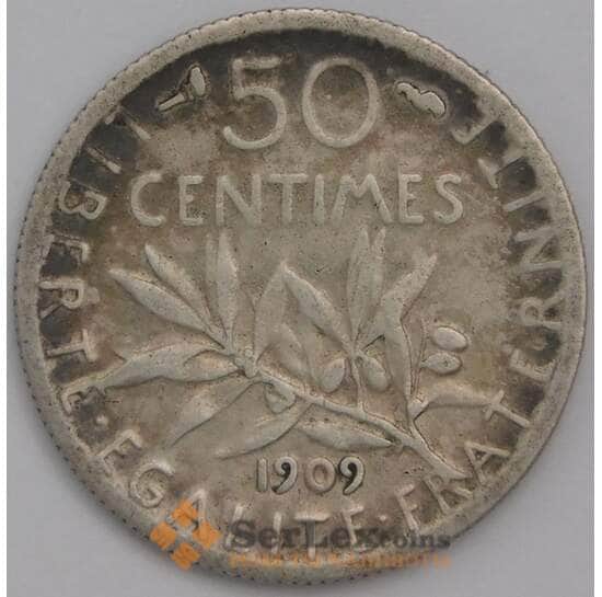 Франция 50 сантимов 1909 КМ854 VF арт. 39879