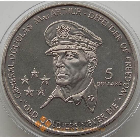 Ниуэ 5 долларов 1989 КМ22 BU генерал Дуглас Макартур арт. 13962