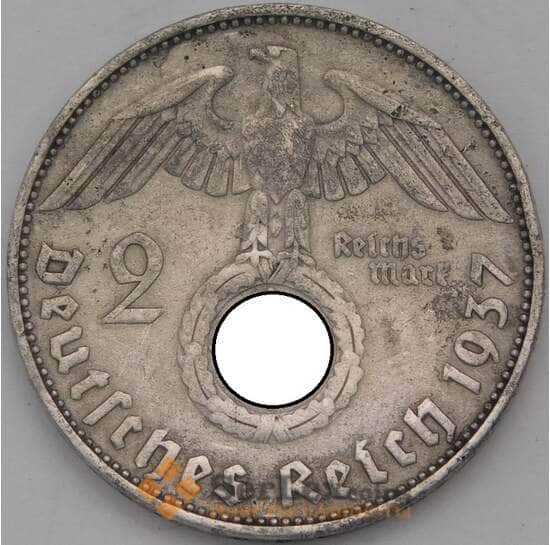 Германия 2 марки 1937 Е КМ487 F арт. 37560