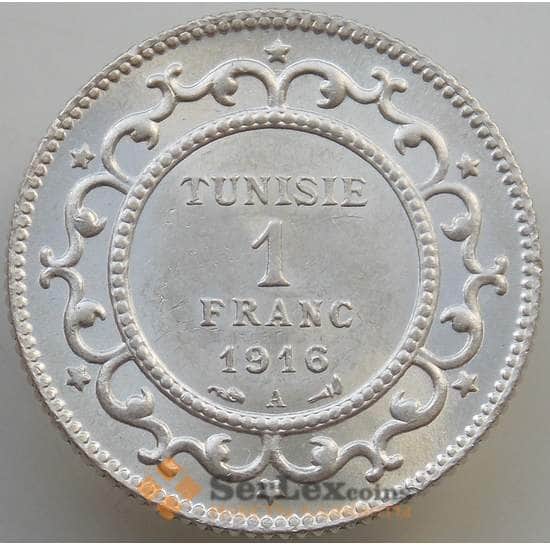 Тунис 1 франк 1916 КМ238 UNC арт. 14141