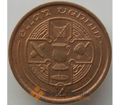 Монета Мэн остров 2 пенса 1988 КМ208 AU арт. 13931