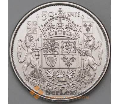 Монета Канада 50 центов 2021 UNC 100 лет Герб Канады арт. 30080
