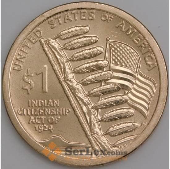 США 1 доллар 2024 P UNC Сакагавея Закон о гражданстве индейцев арт. 47582