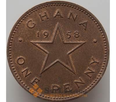 Монета Гана 1 пенни 1958 КМ2 AU арт. 9352