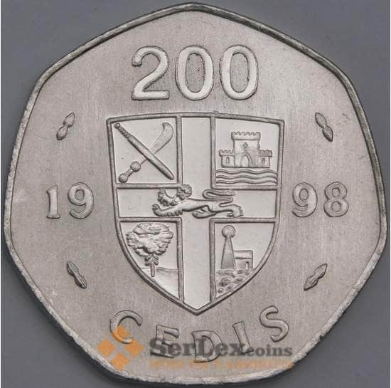 Гана монета 200 седи 1998 КМ35 UNC арт. 9354