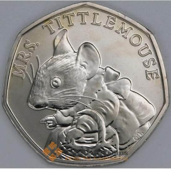 Великобритания 50 пенсов 2018 UC189 BU Миссис Мыштон Mrs. Tittlemouse арт. 40039 Великобритания 50 пенсов 2018 UC189 BU Миссис Мыштон Mrs. Tittlemouse арт. 40039