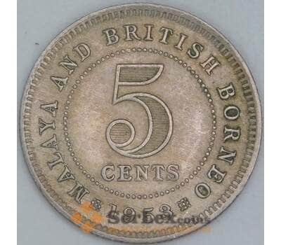 Малайя и Британское Борнео 5 центов 1953 КМ1 VF арт. 56793