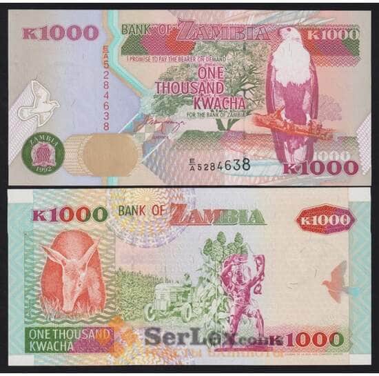 Замбия 1000 Квача 2001 Р40 UNC  арт. 39490