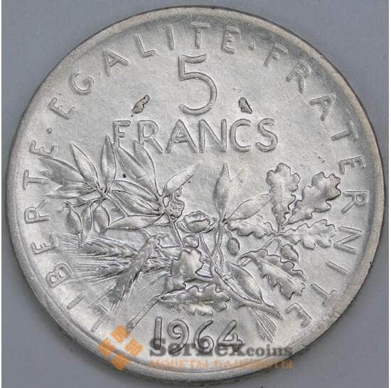 Франция 5 франков 1964 КМ926 XF арт. 57302
