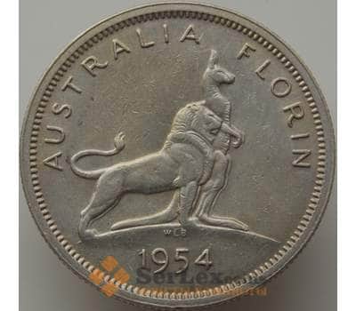 Монета Австралия 1 флорин 1954 КМ55 AU-aUNC Королевский визит в Австралию арт. 9288