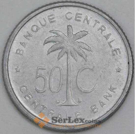 Бельгийское Конго - Руанда-Урунди 50 сантимов 1955 КМ2 XF арт. 55278