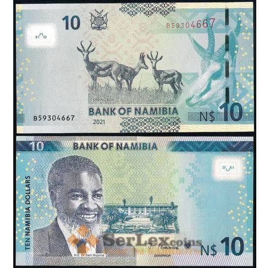 Намибия 10 долларов 2021 Р16 UNC без брилианта арт. 37201